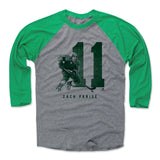 Mens Baseball T-Shirt Green / Heather Gray