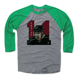 Mens Baseball T-Shirt Green / Heather Gray