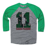 Mens Baseball T-Shirt Green / Heather Gray