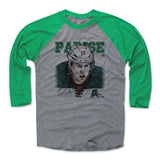 Mens Baseball T-Shirt Green / Heather Gray