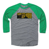 Mens Baseball T-Shirt Green / Heather Gray