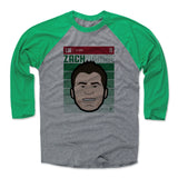 Mens Baseball T-Shirt Green / Heather Gray