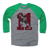 Mens Baseball T-Shirt Green / Heather Gray