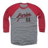Mens Baseball T-Shirt Red / Heather Gray