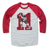 Mens Baseball T-Shirt Red / Ash