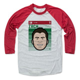 Mens Baseball T-Shirt Red / Ash